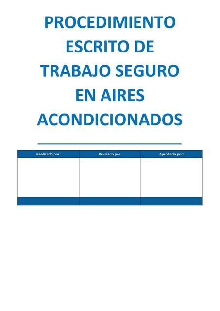 Procedimiento escrito de trabajo seguro en aires acondicionados   