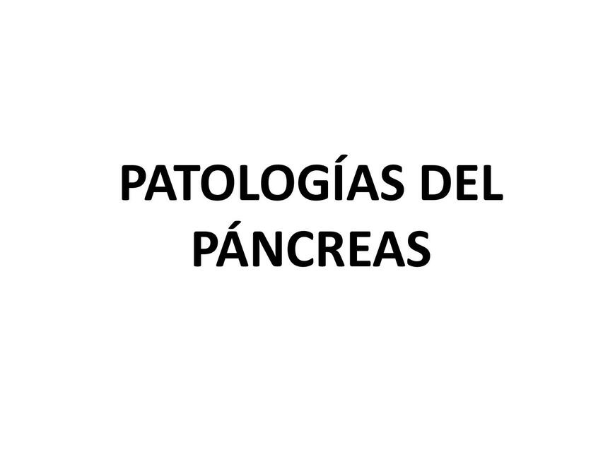 Patología del Páncreas