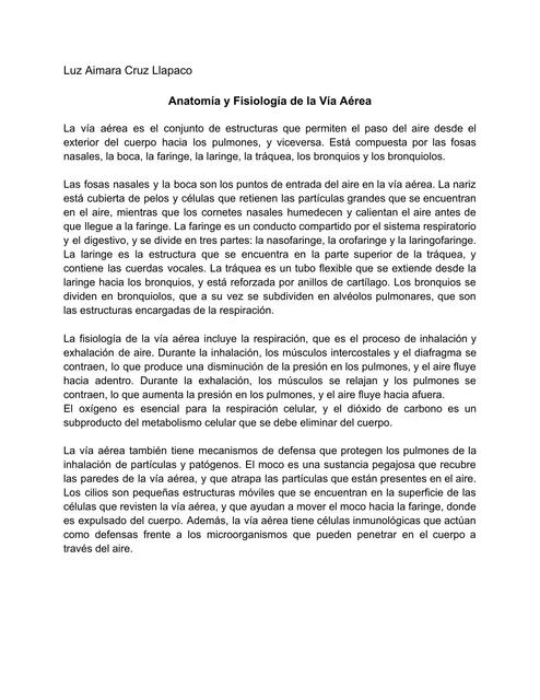 Anatomía y Fisiología de la Vía Aérea