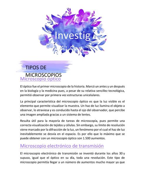 Tipos de Microscopios 