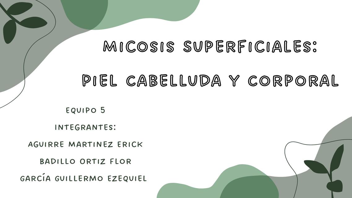 Micosis superficiales: Piel cabelluda y corporal