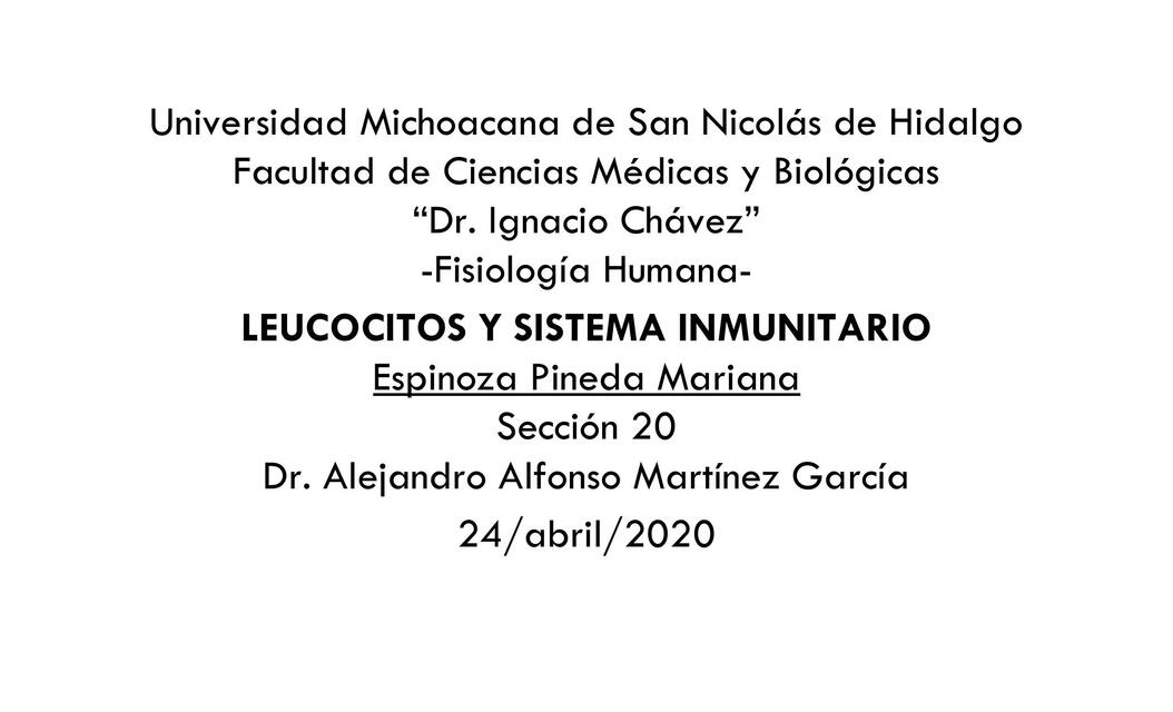 Leucocitos y Sist Inmunitario 