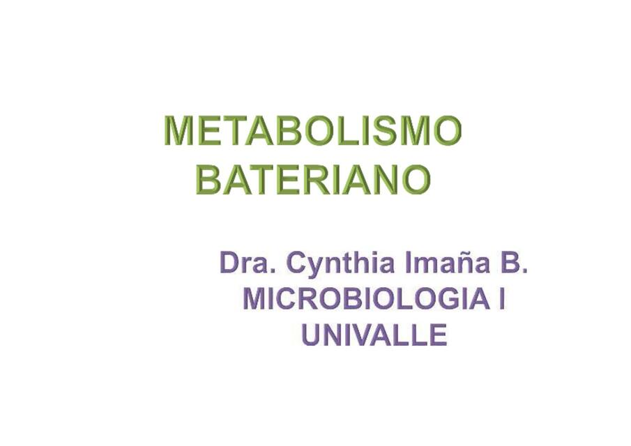 Metabolismo bacteriano