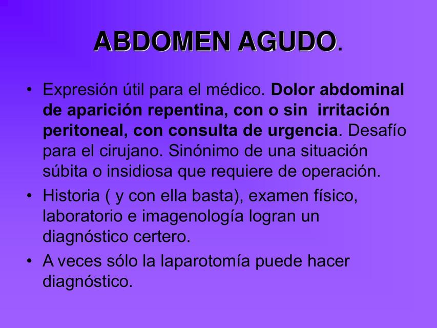 Abdomen agudo  