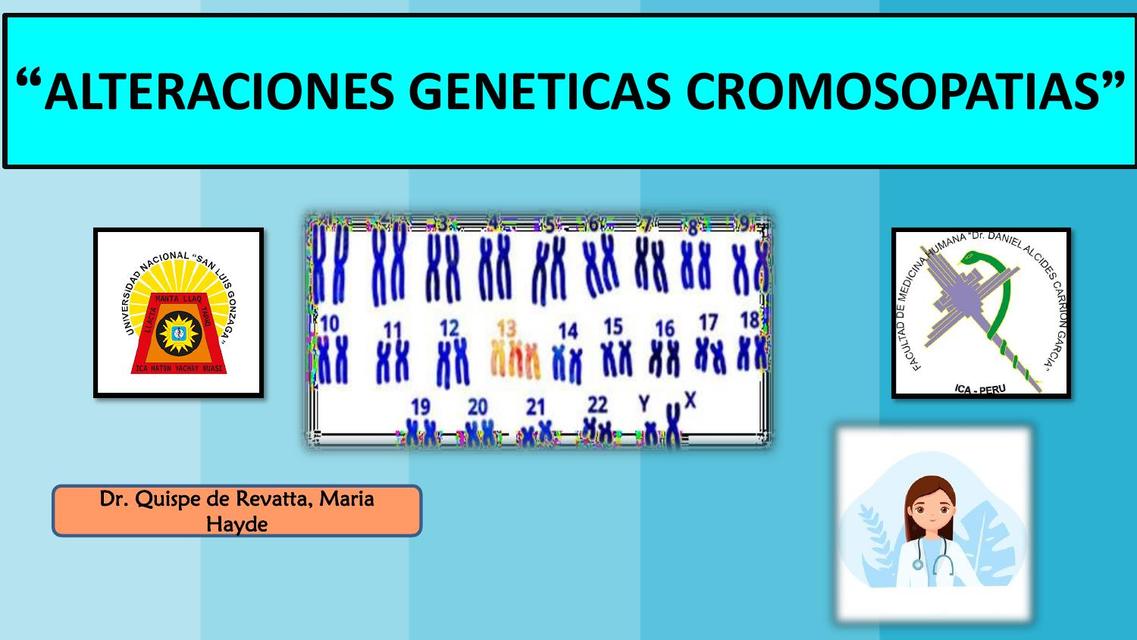 Alteraciones genéticas cromosomopatías 