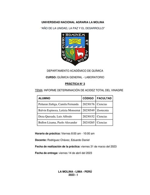 Determinación de acidez total del vinagre 