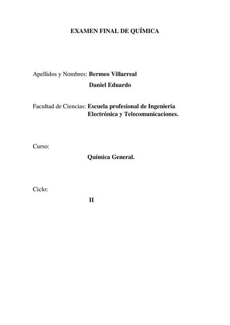 Examen Final de Química