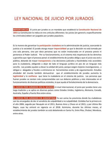 Ley Nacional de Juicio por Jurados