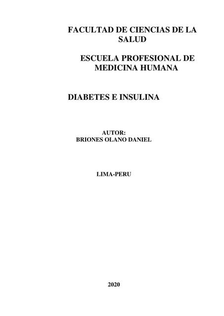 DIABETES E INSULINA