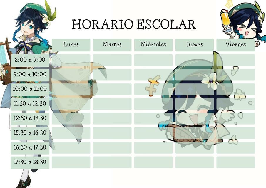 Horario semanal 