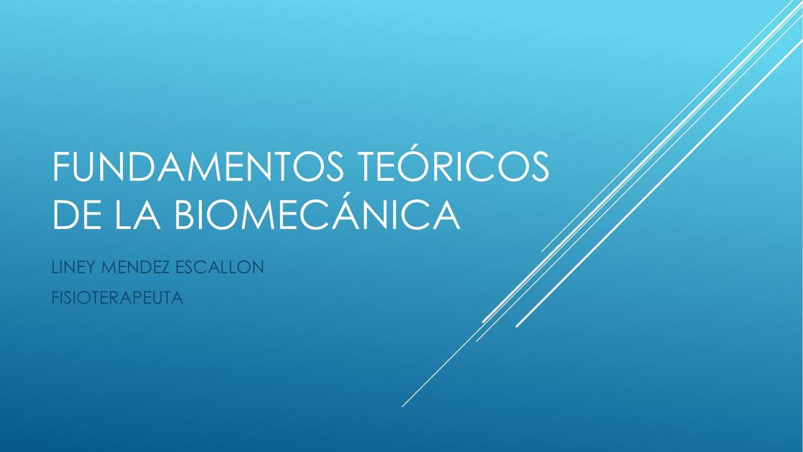 Fundamentos teóricos de la biomecánica