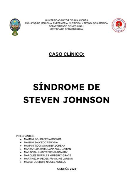 Monografía Síndrome Steven Johnson