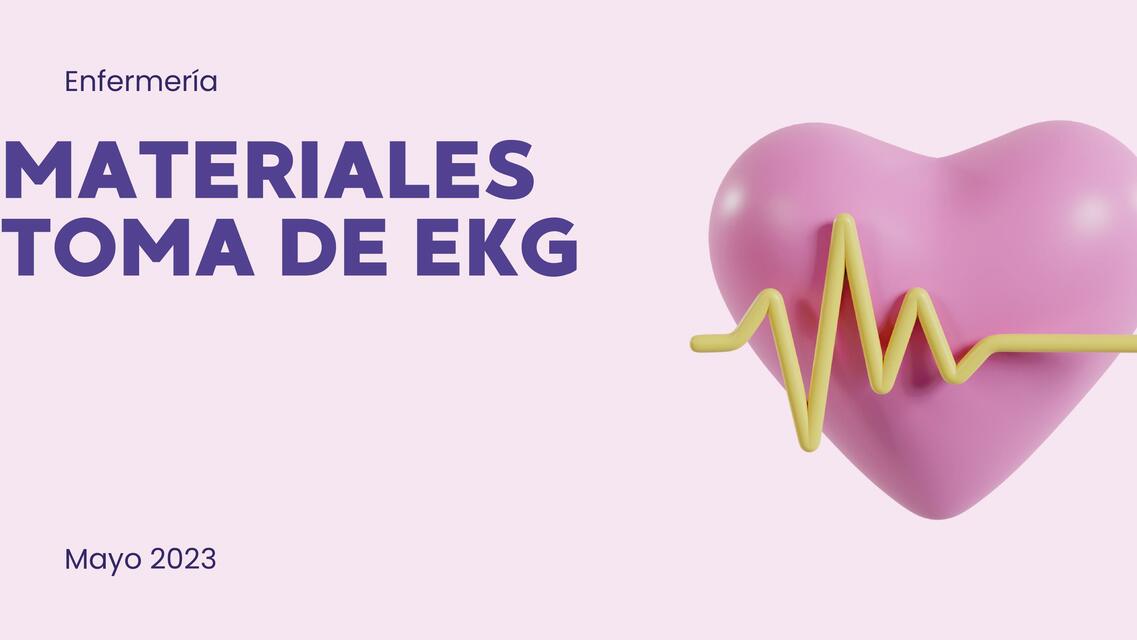 Materiales toma de EKG