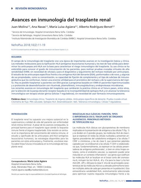 Avances en Inmunología del Trasplante Renal | LiquidOH愛 | uDocz
