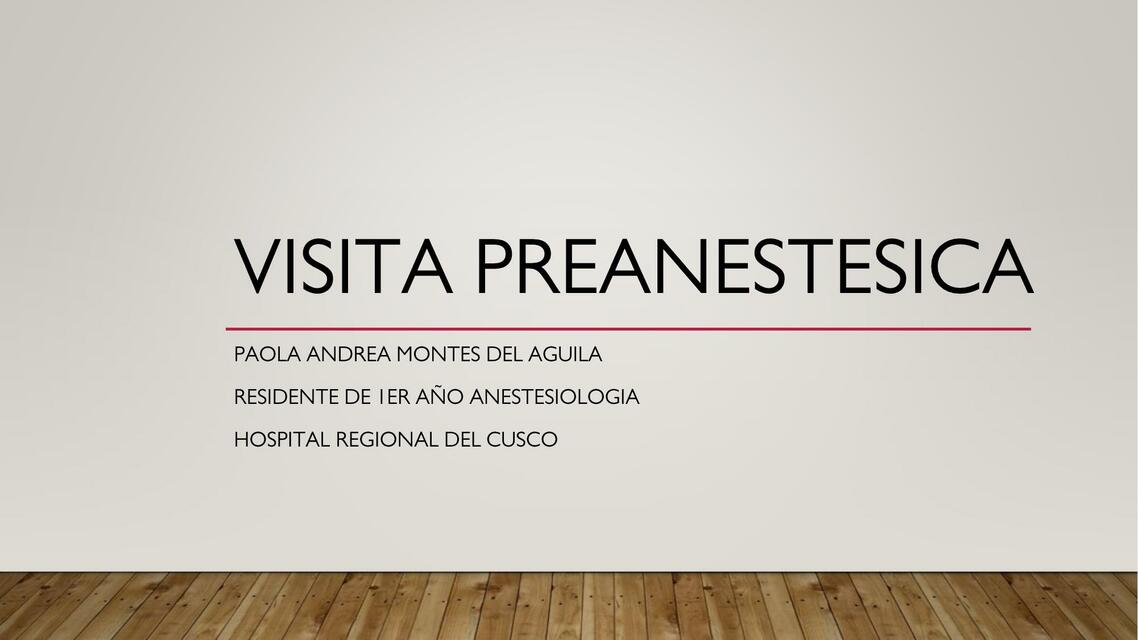 Visita preanestésica 