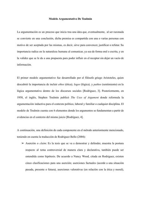 Modelo argumentativo de Toulmin