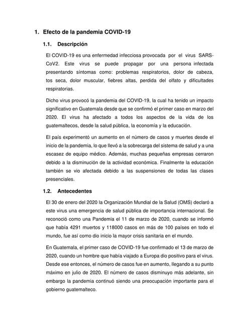 Flashcards de Efecto de la pandemia COVID 19 | Por Renzo Cuzco | uDocz