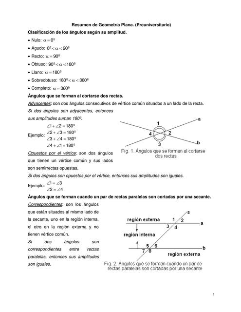 Resumen de Geometría Plana