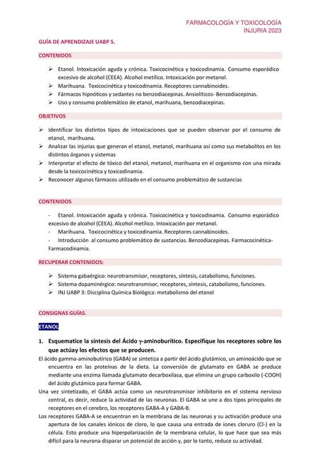 Guia de Farmacologia del Etanol, Marihuana y otras sustancias adictivas