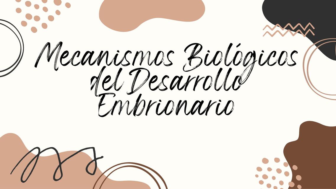 Mecanismos Biológicos del Desarrollo Embrionario