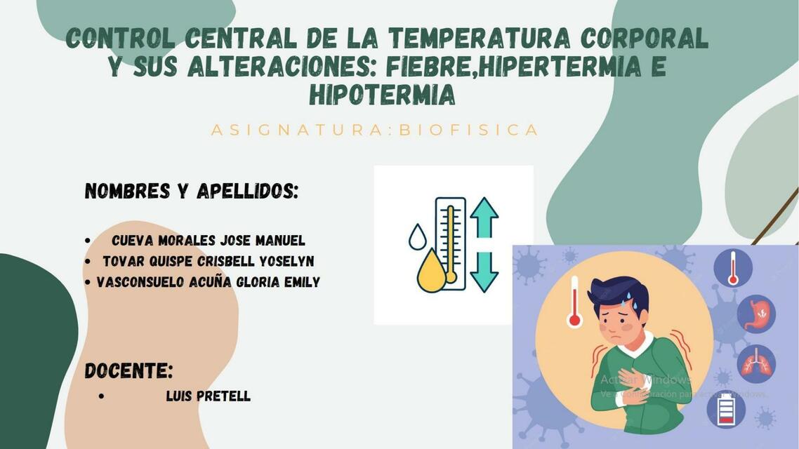 Control central de la temperatura corporal y sus alteraciones 