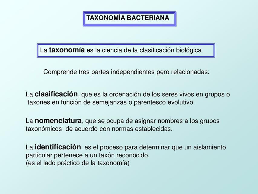 Taxonomía Bacteriana Marta RD uDocz