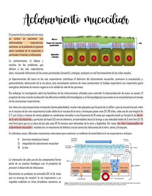 Aclaramiento mucociliar  