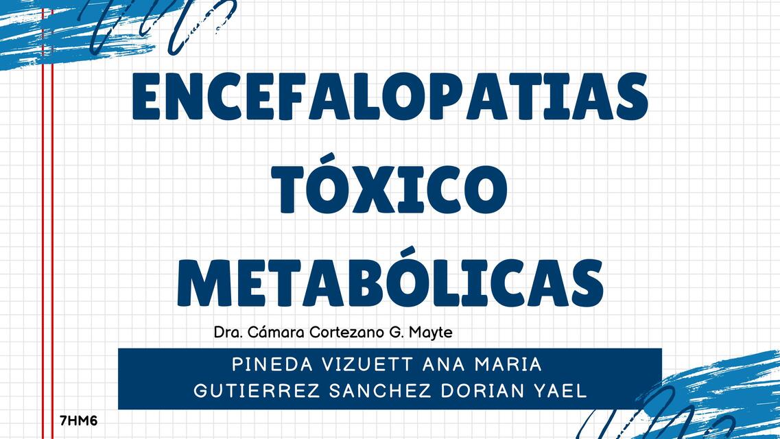 Encefalopatías Tóxico Metabólicas