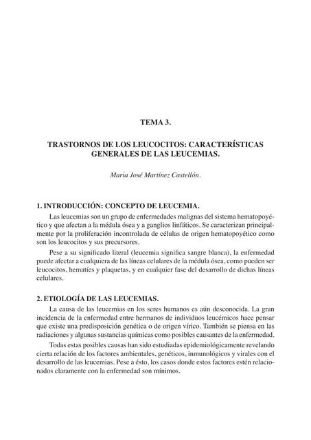 Tema 3 Trastornos de los leucocitos