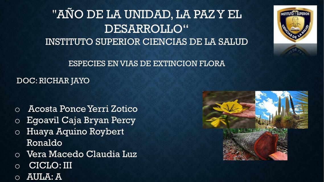 Especies en Vías de Extinción Flora 