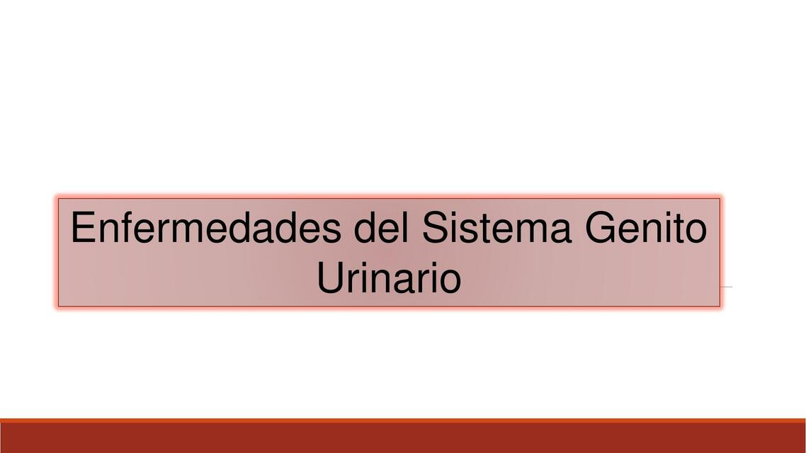 Enfermedades del sistema genitourinario 