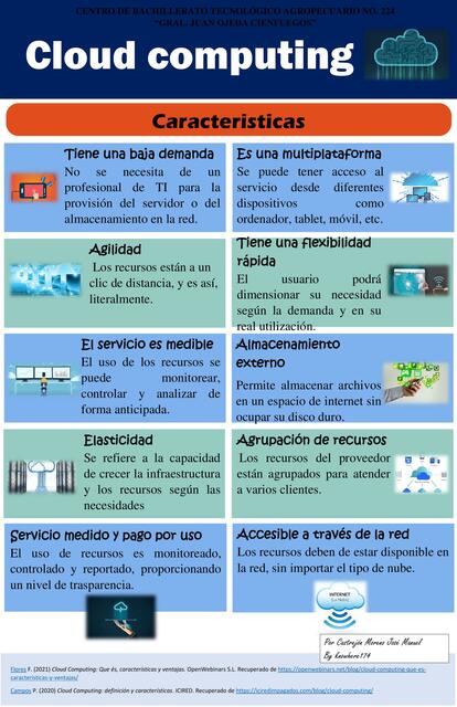 Infografía características cloud computing