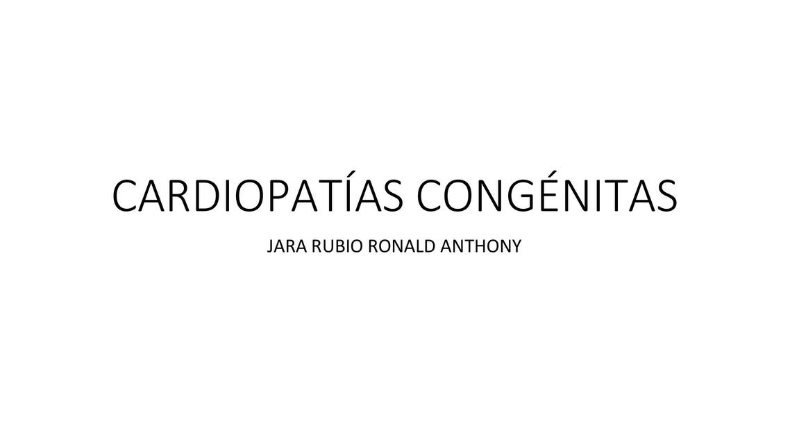 Cardiopatías  Congénitas 