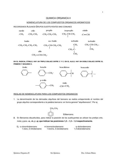 Nomenclatura Química Orgánica II