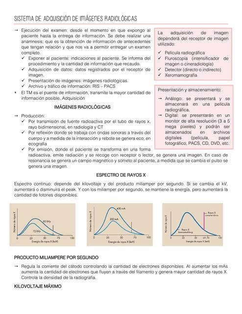 Sistema de adquisición de imágenes radiológicas   