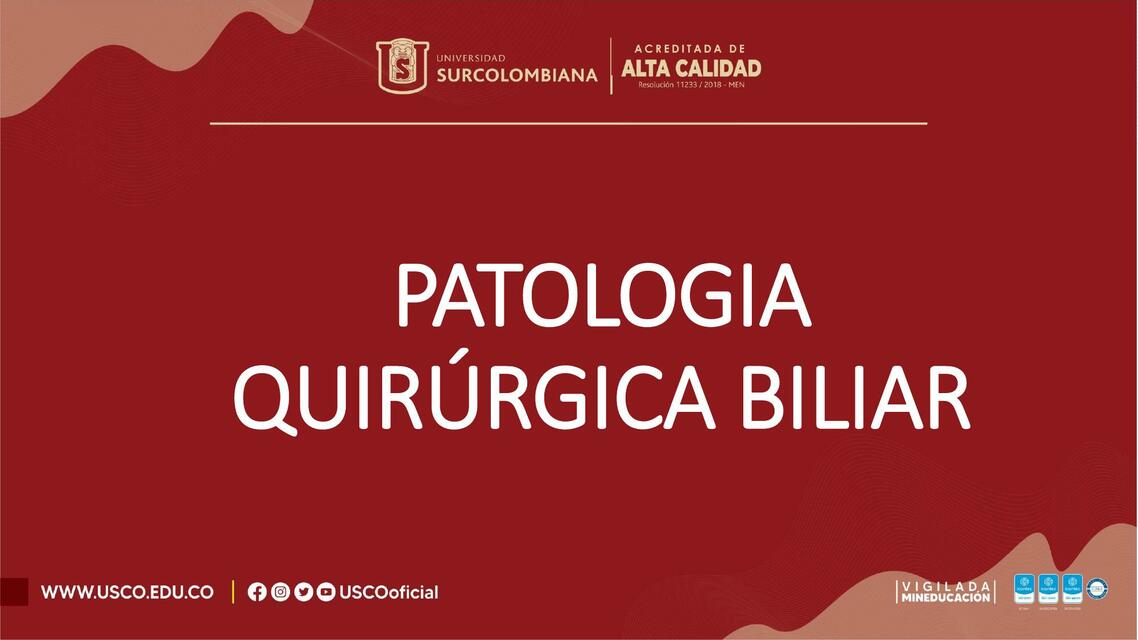 Patología  Quirúrgica  Biliar 