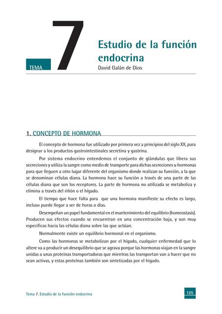 Estudio de la función endocrina