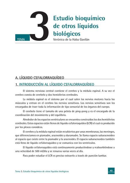 Estudio bioquímico de otros líquidos biológicos