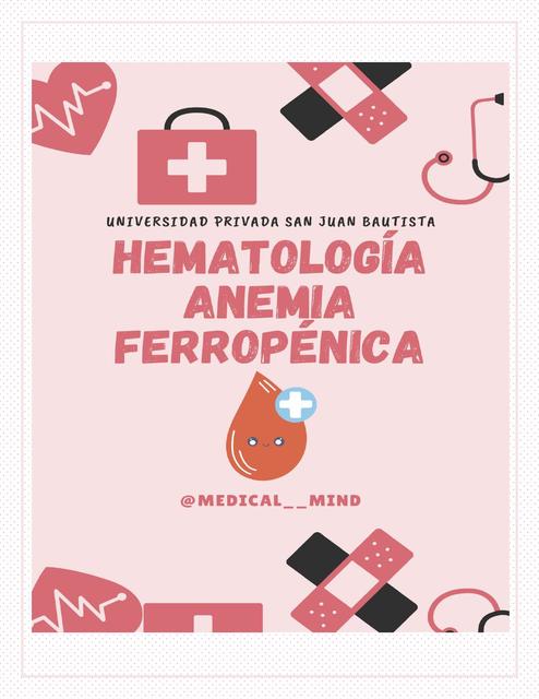 Anemia Ferropenica. Medicina Interna - Hematología