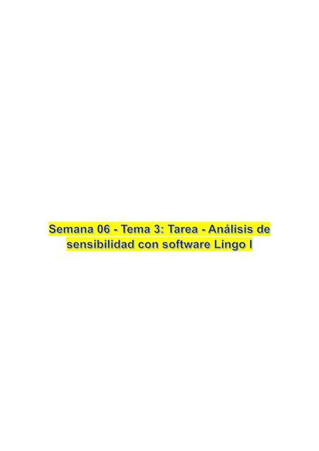 Análisis de Sensibilidad con Software