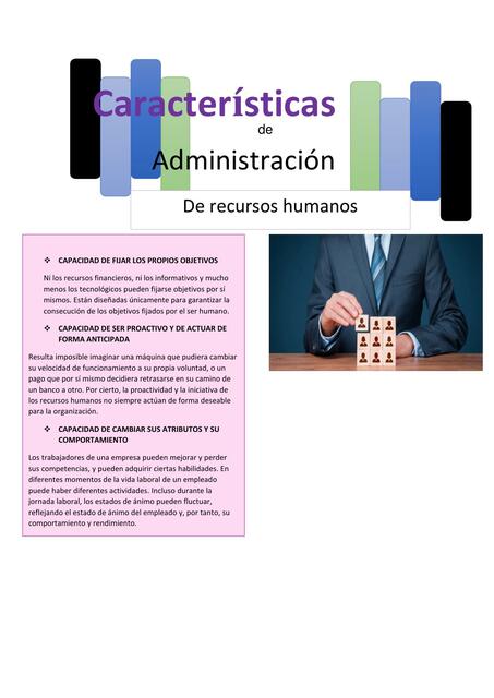 características de administración de recursos humanos 