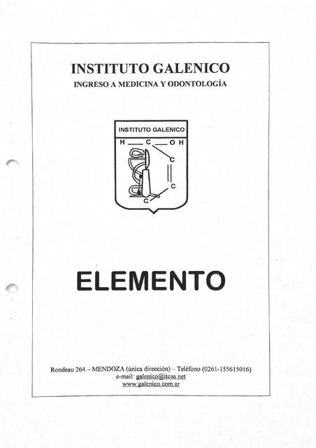 Cuadernillo  De Elementos química