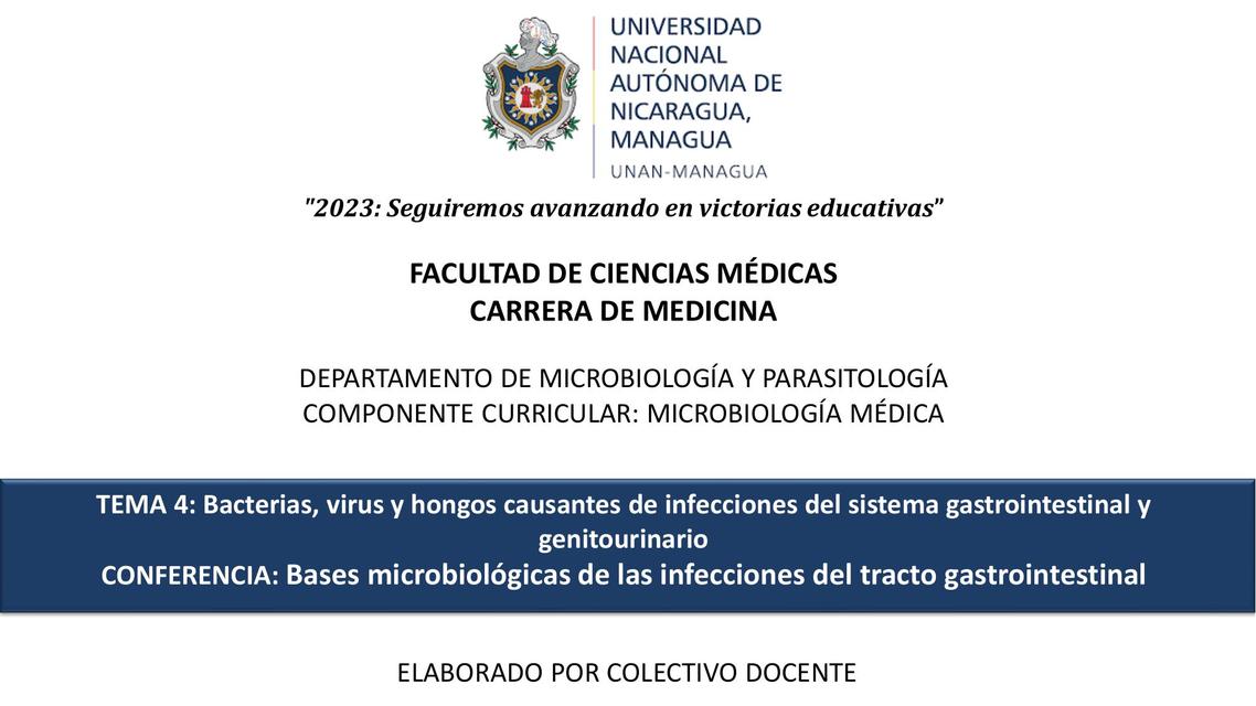 Bases microbiológicas de las infecciones del tracto gastrointestinal 