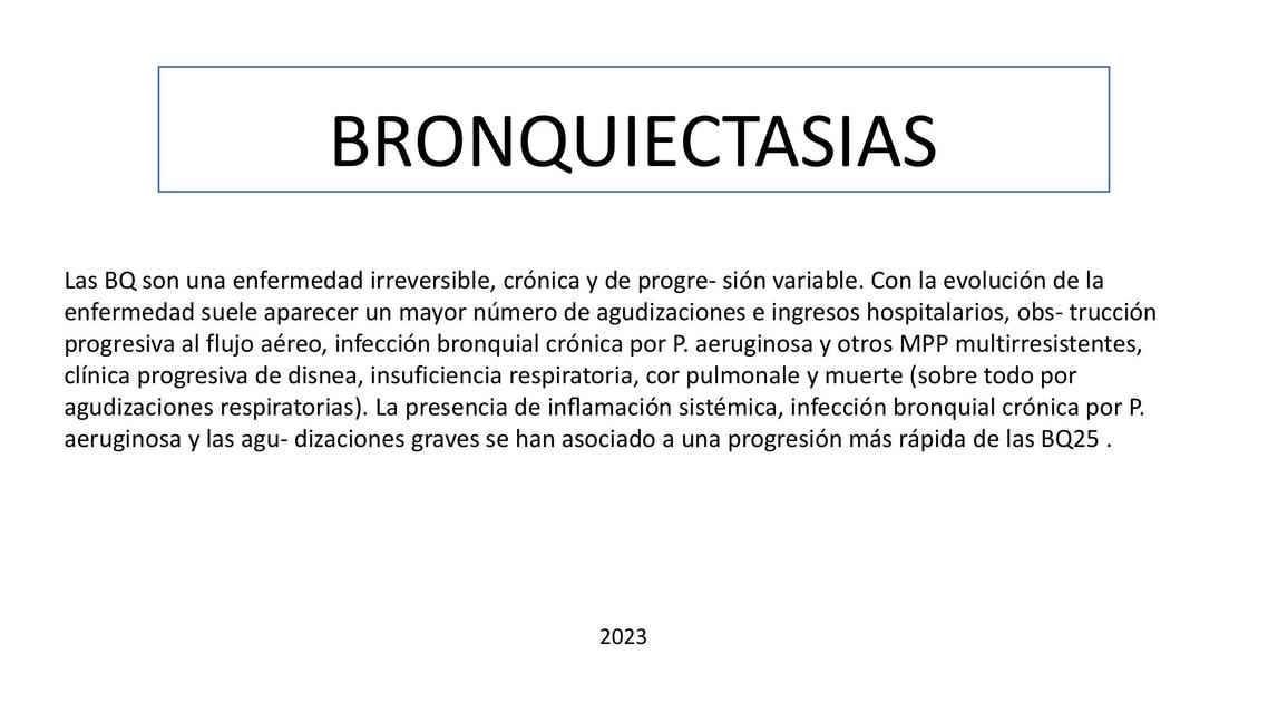 Bronquiectasias   