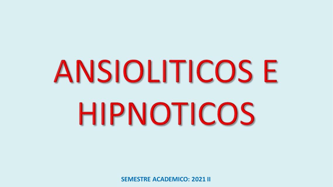 12. Fármacos Ansiolíticos Hipnóticos