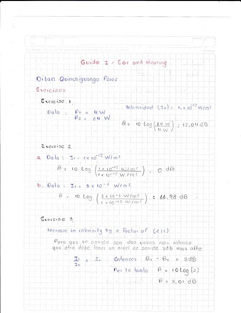 Exercises Ear and audiometry