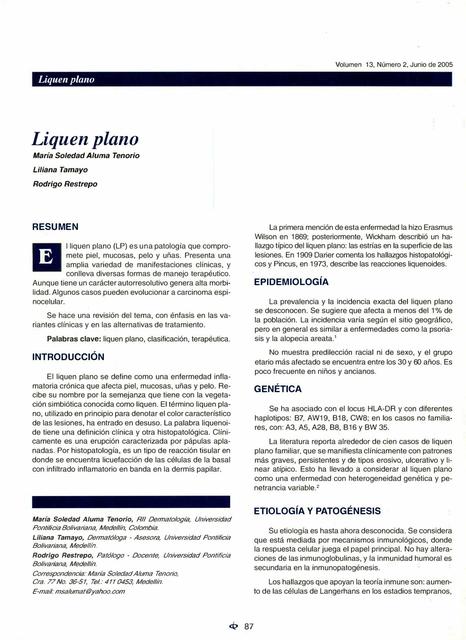 Liquen Plano