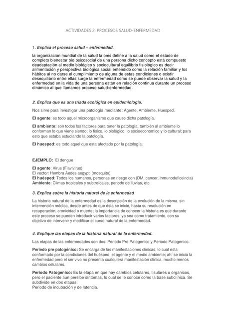 Actividades 2: Procesos salud - enfermedad 