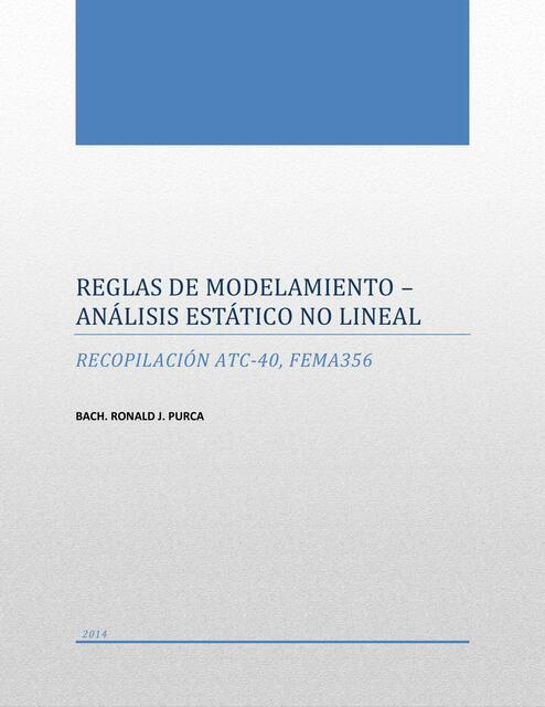 Reglas De Modelamiento Analisis Estatico No Lineal 