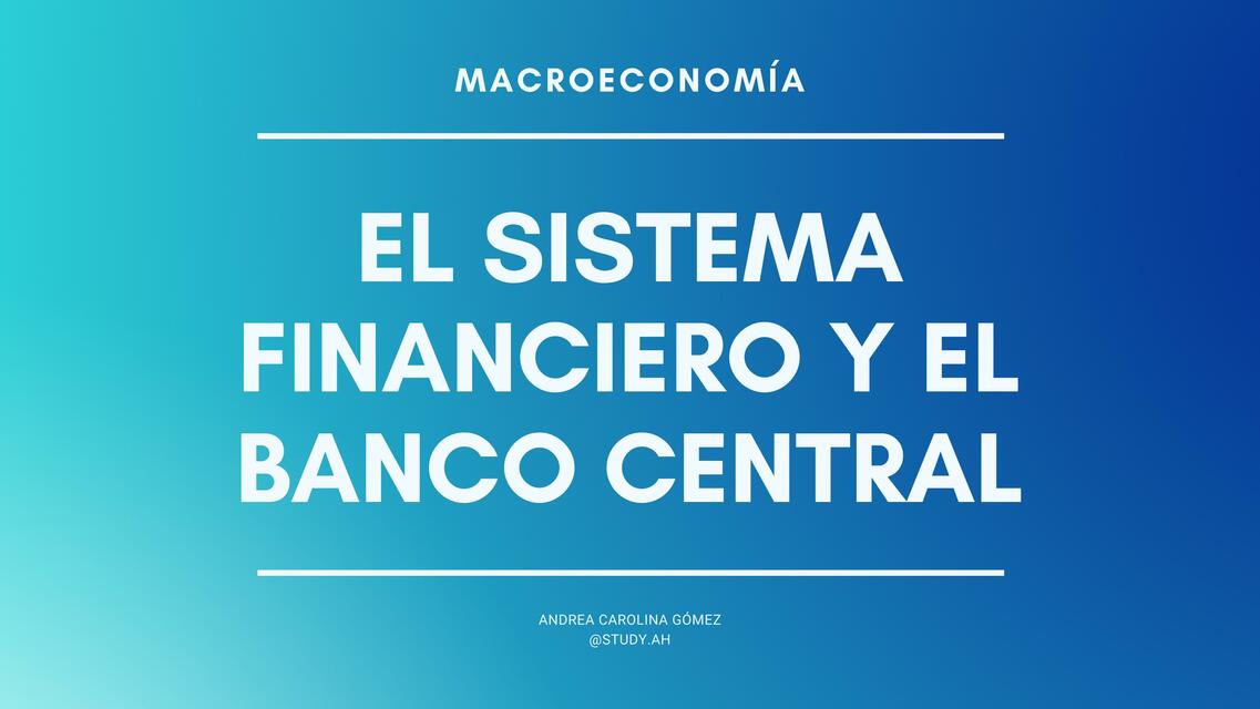 Sistema financiero y banco central